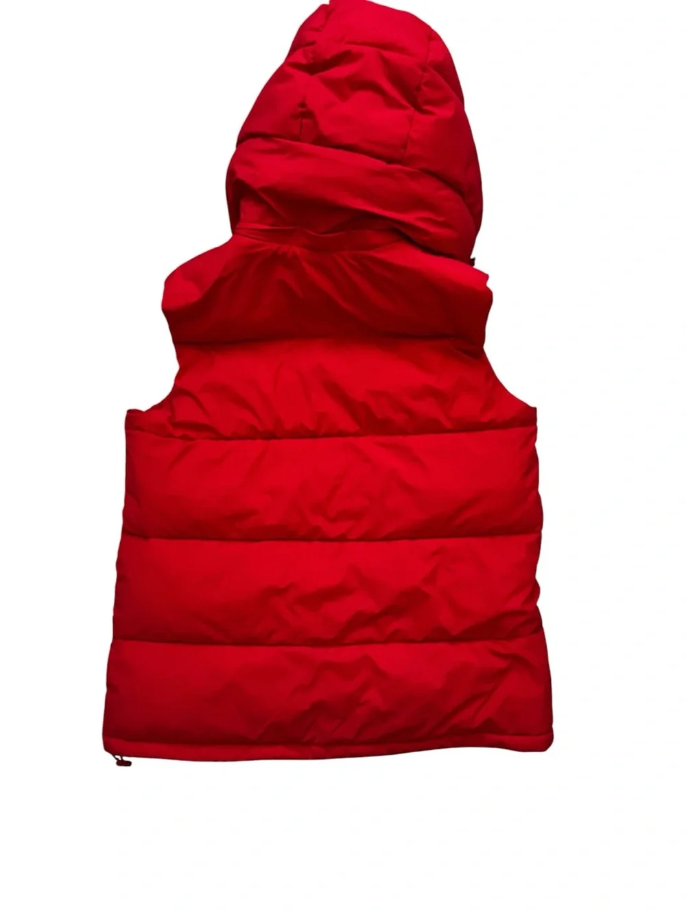 BCBGeneration Bright Red Hooded Puffer Vest Size S Quilted Winter Outdoor Coat